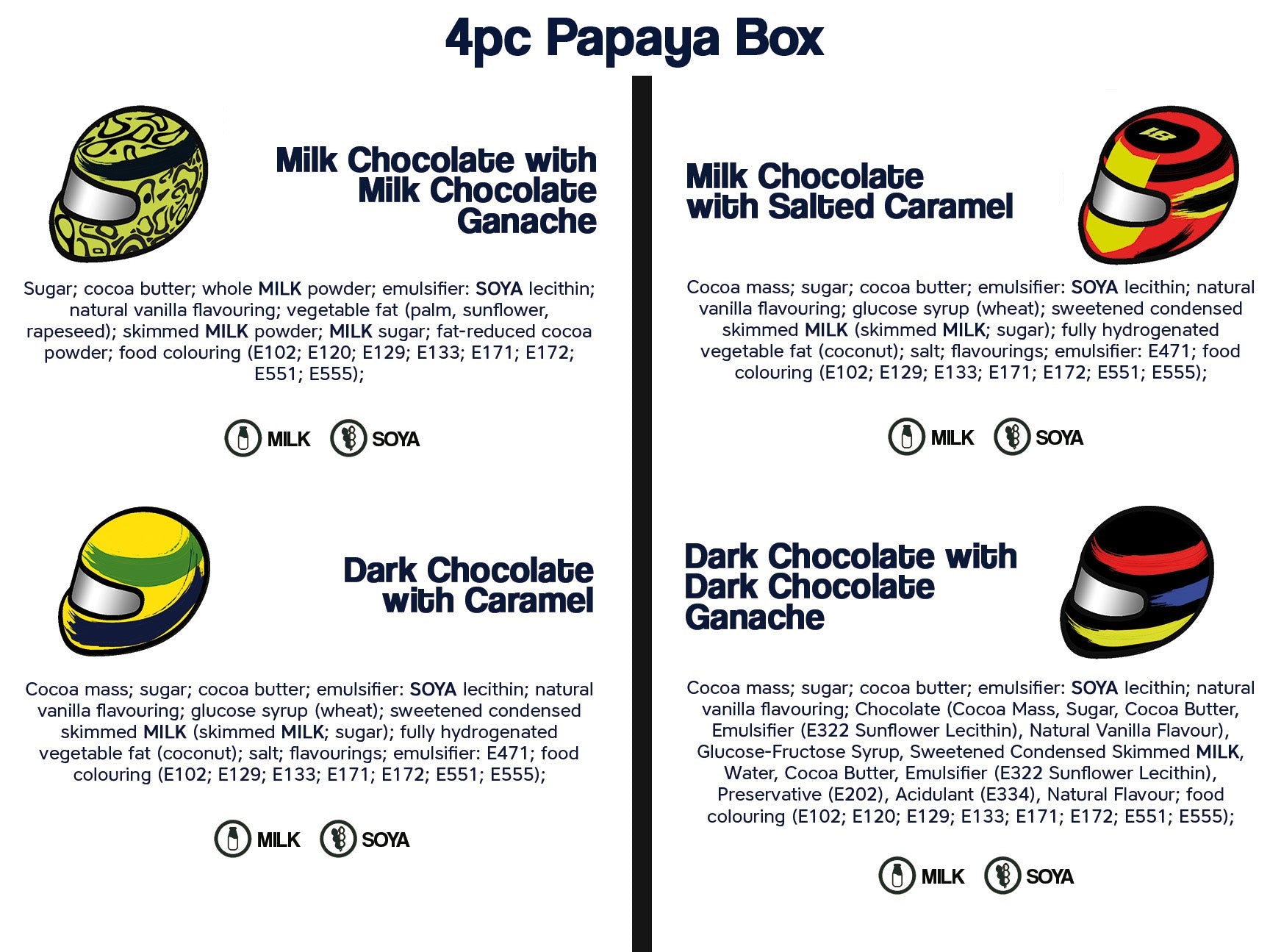 4pc Racing Chocs - Papaya Box - Racing Chocs