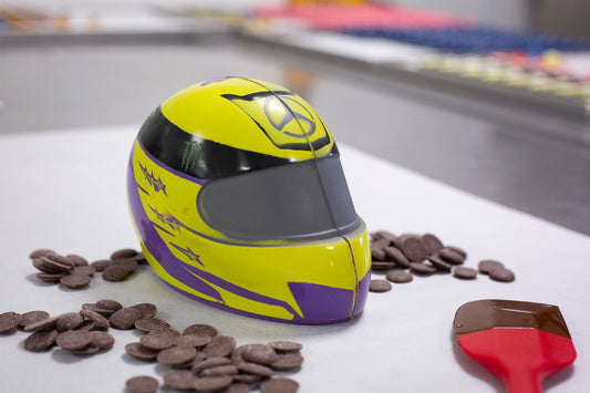 Still I Rise 2022 Chocolate Half Scale Racing Helmet (32% Milk Chocolate)