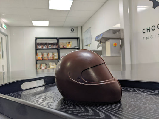 Chocolate Half Scale Racing Helmet (54.5% Dark Chocolate)